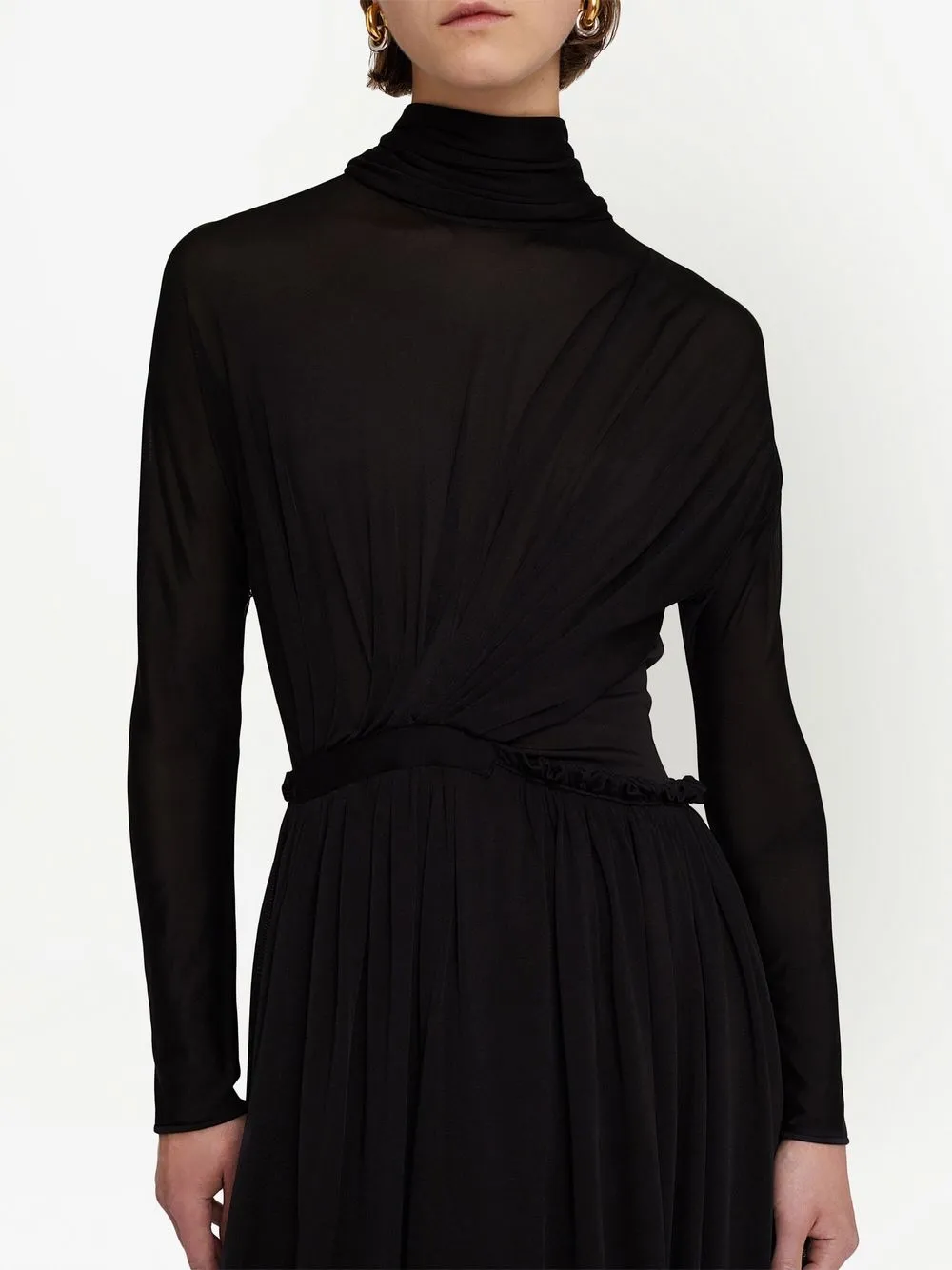 Jil Sander drapepanel Detail Midi Dress Farfetch
