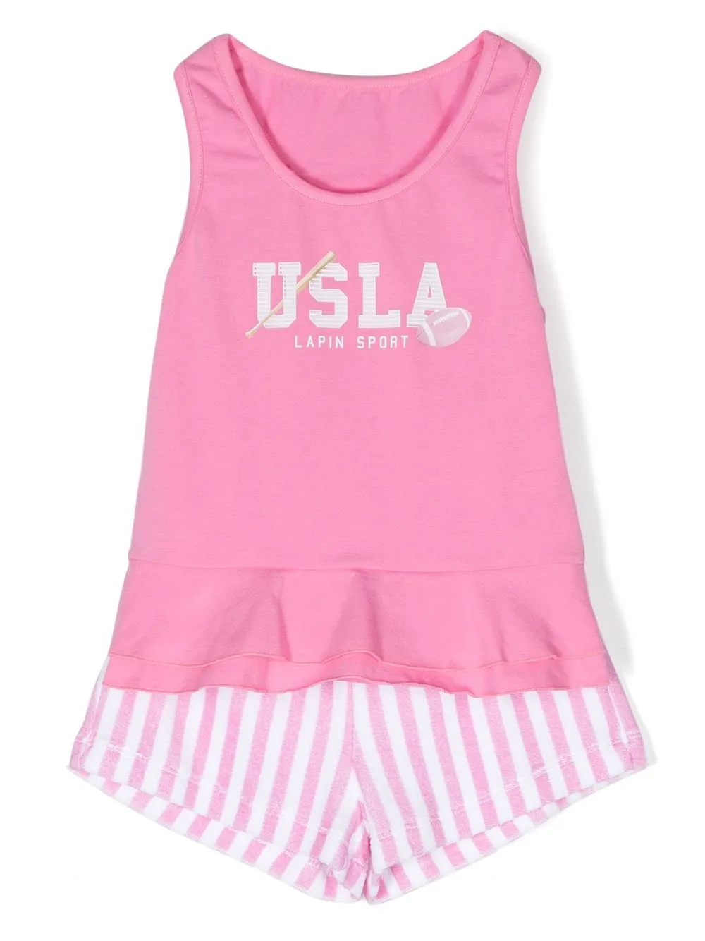 

Lapin House USLA graphic-print short set - Pink