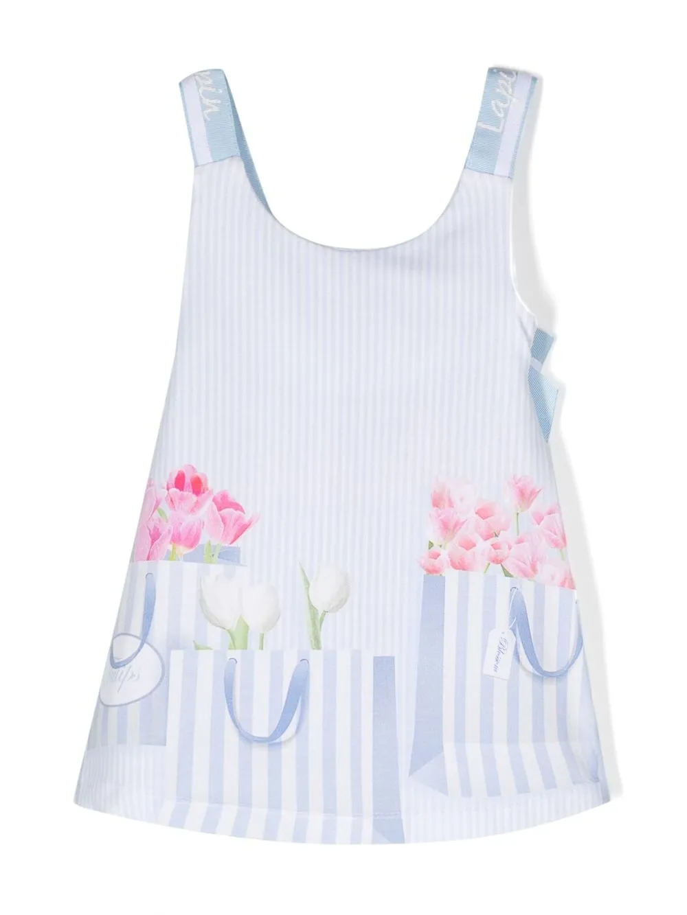 

Lapin House striped floral-print dress - Blue