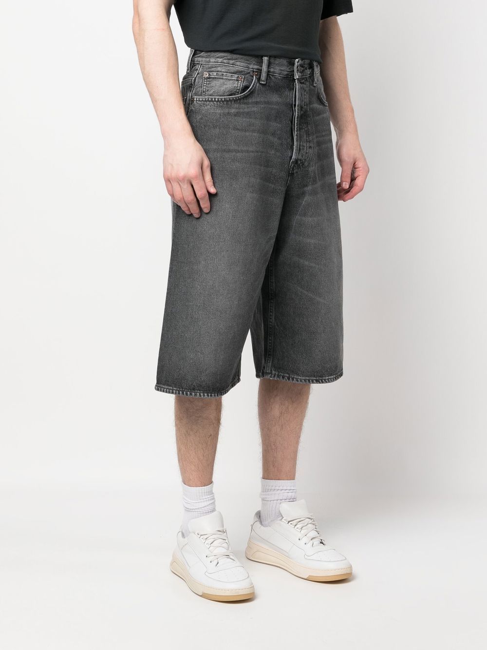 Acne Studios Drop-crotch Denim Shorts In Grey | ModeSens