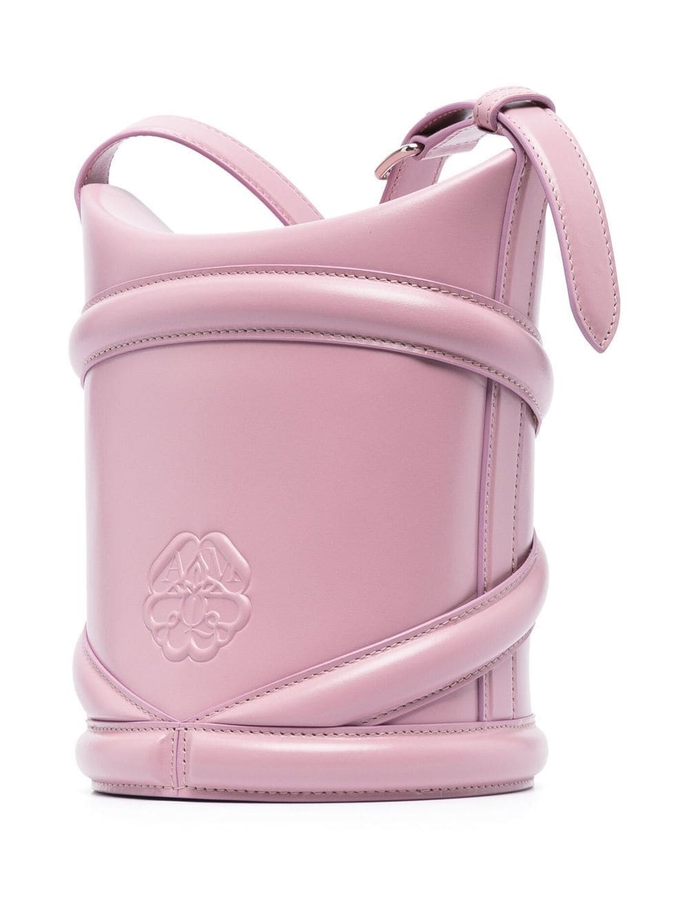 Shop Alexander Mcqueen Pipe-detail Bucket Bag In Pink