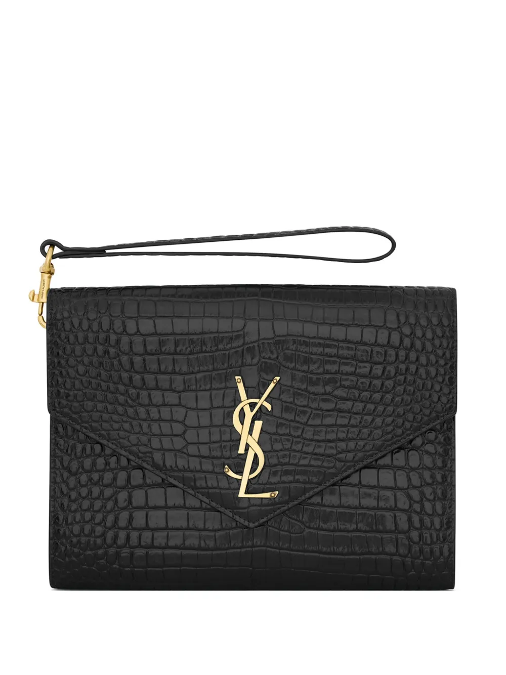 Cheap Saint Laurent logo-plaque clutch bag WOMEN