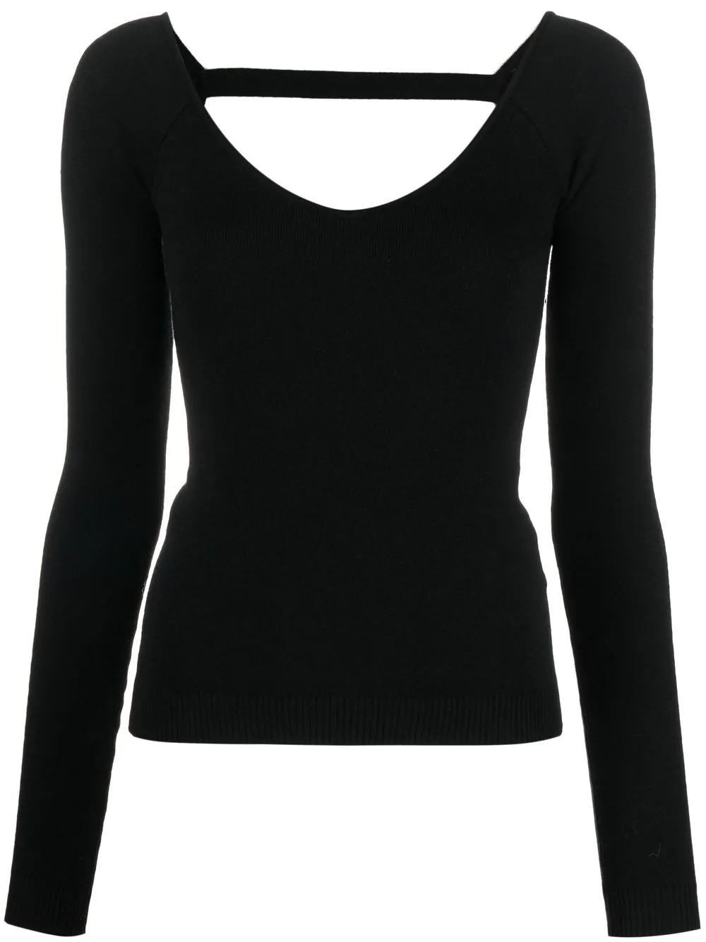 

Nº21 fine-knit wool-blend top - Black