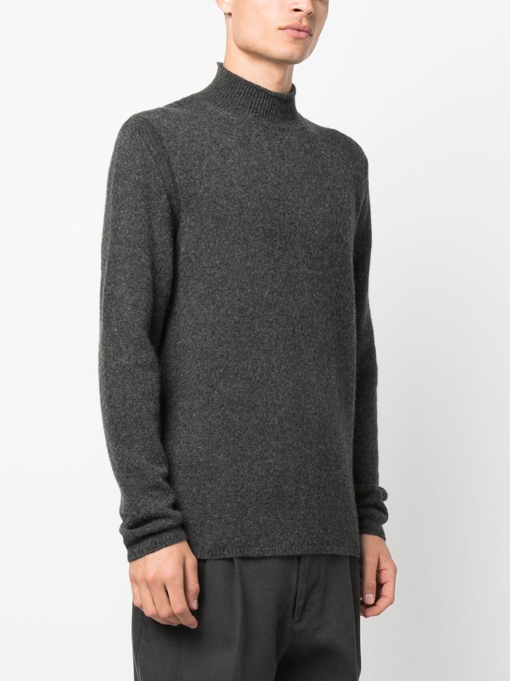 grey high neck knit jumper