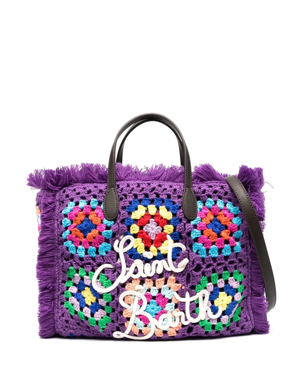 Mc2 Saint Barth Colette Crochet Tote Bag In Purple