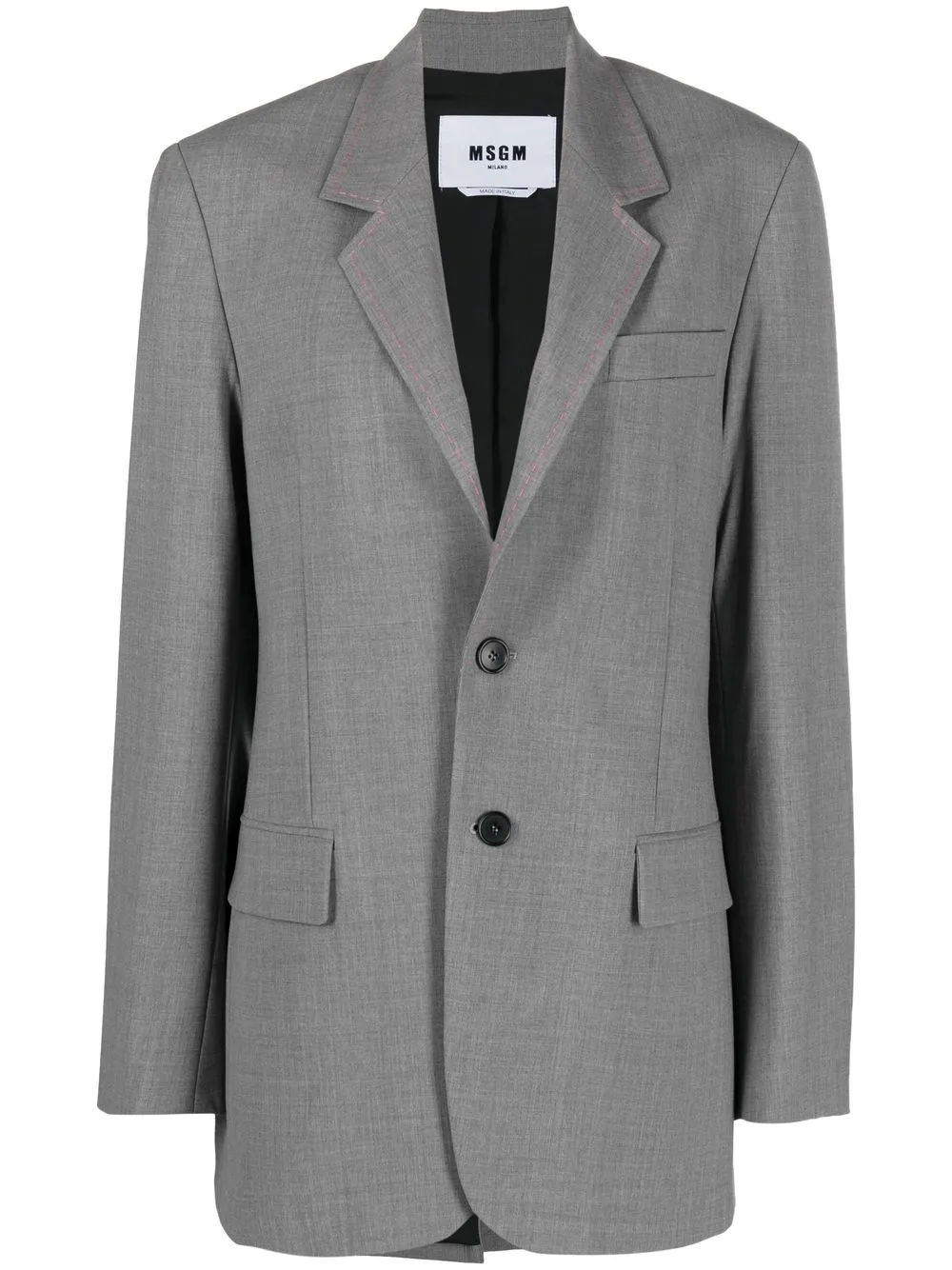 

MSGM melange-effect wool-blend blazer - Grey