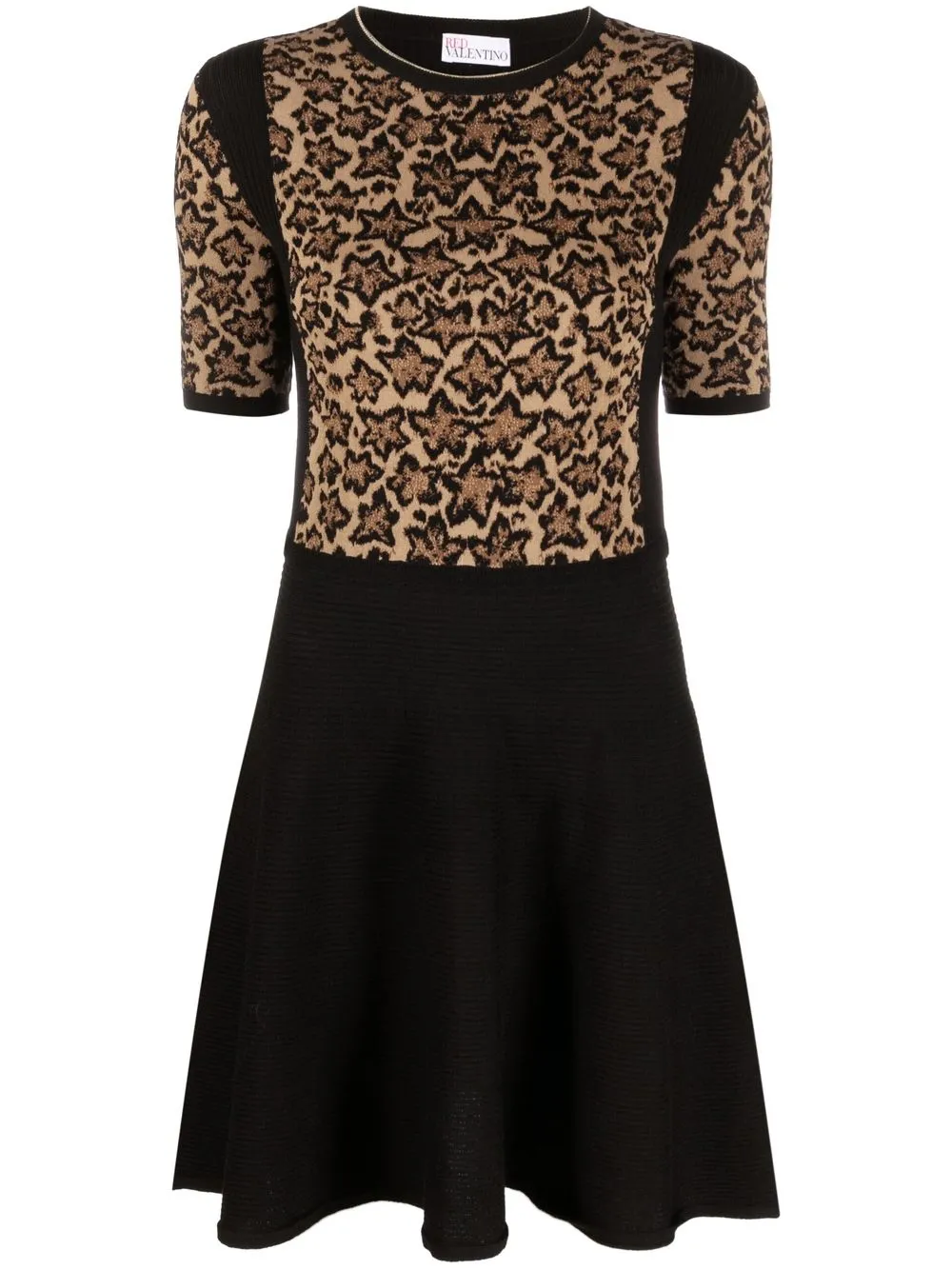 

RED Valentino Leo Star-print knitted minidress - Black