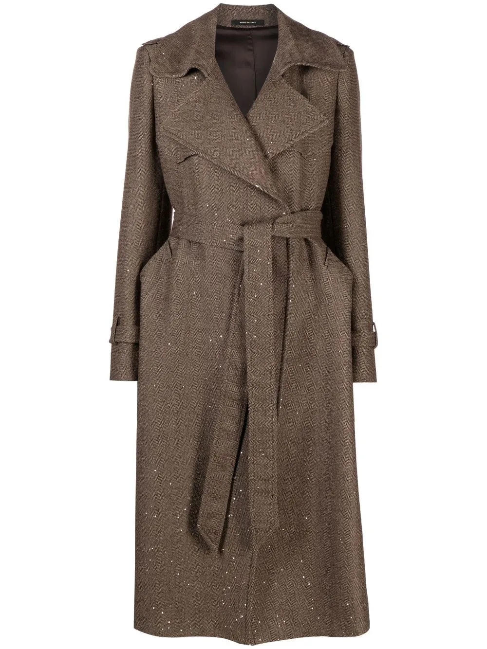 

Tagliatore belted trench coat - Brown