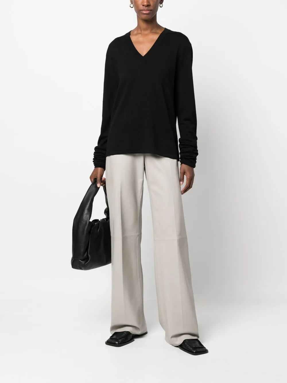 The Row Trui met extra lange mouwen - Zwart