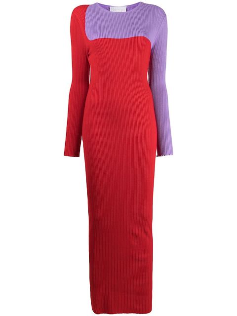 Victor Glemaud long-sleeve colour-block dress