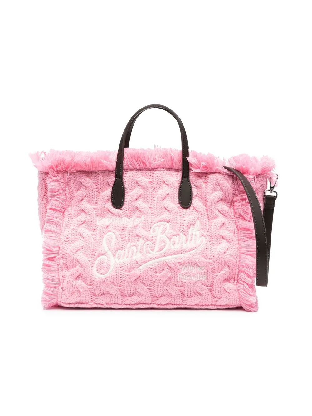 

MC2 Saint Barth Kids Colette cable-knit bag - Pink