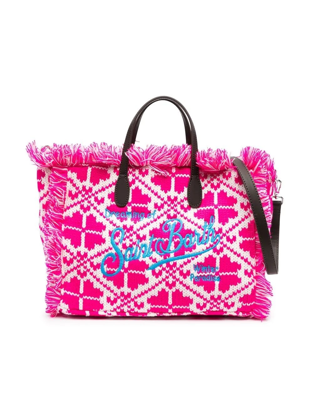 

MC2 Saint Barth Kids Colette patterned-jacquard bag - Pink