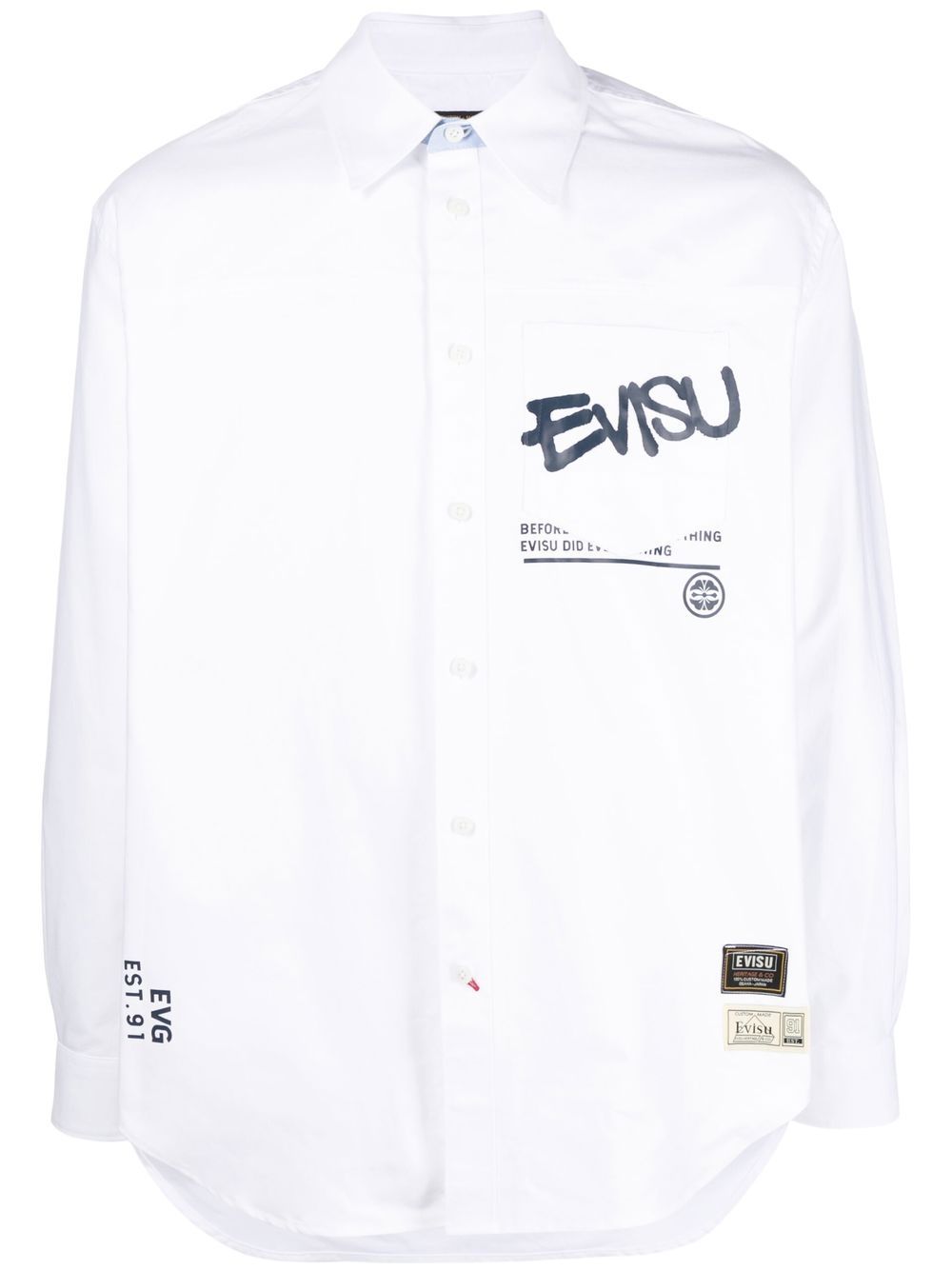 

EVISU Reverse Daicock print shirt - White