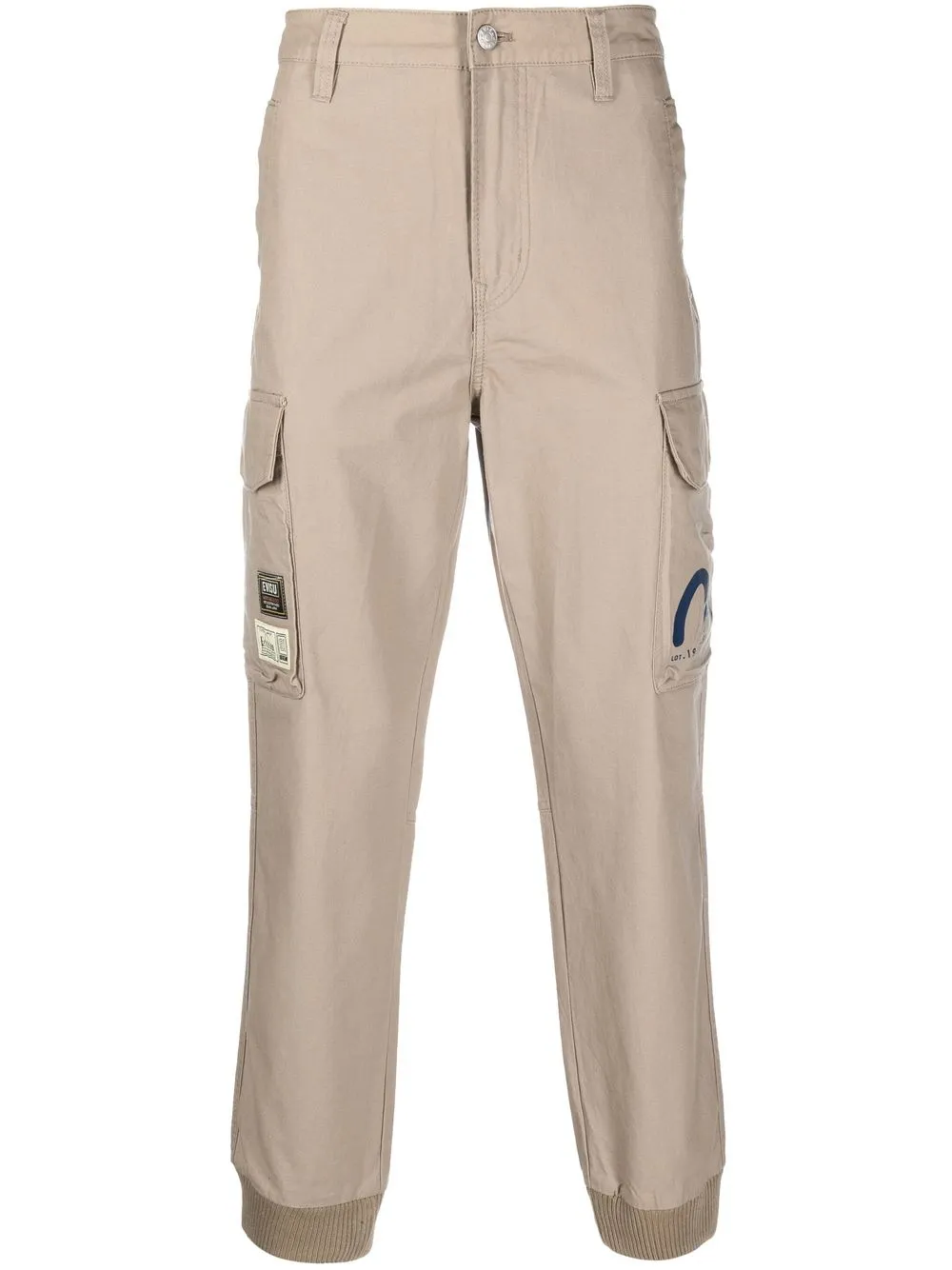 

EVISU logo-print detail cargo trousers - Neutrals