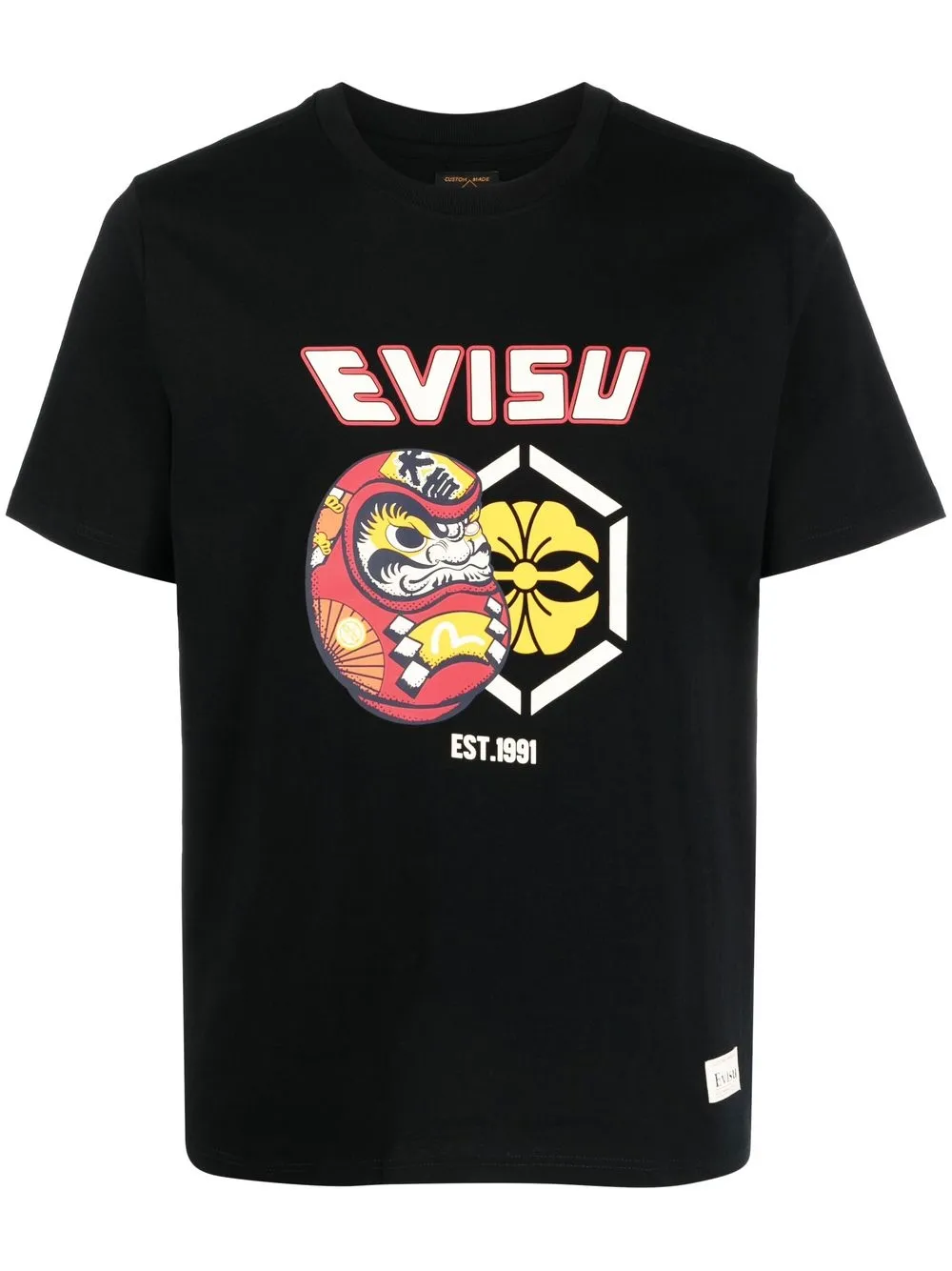 

EVISU logo-print detail T-shirt - Black