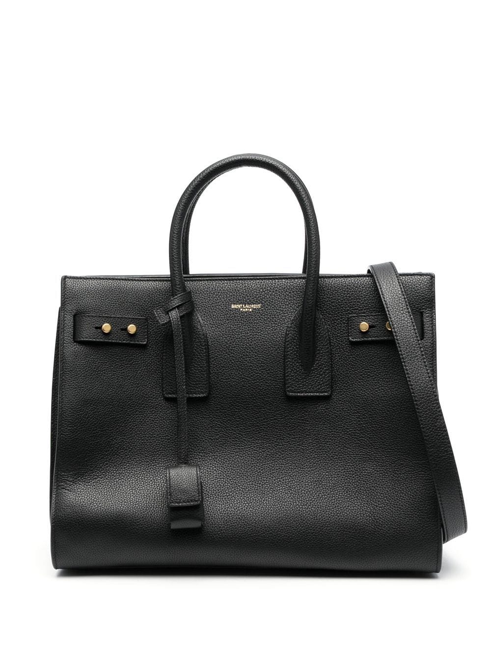 Saint Laurent Sac De Jour Grained Tote Bag In Black