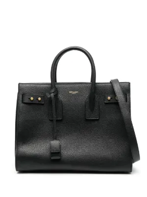 トートバッグ Saint Laurent Black Vinyl And Leather Panier Shopping Bag Medium-600307CSV0J1000_B.jpg?v=2