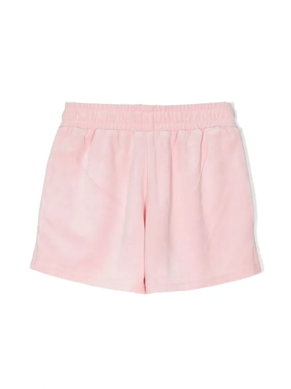 Pink velvet drawstring shorts discount