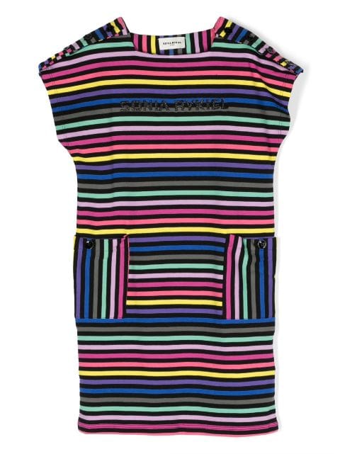 SONIA RYKIEL ENFANT stripe-pattern short-sleeve dress