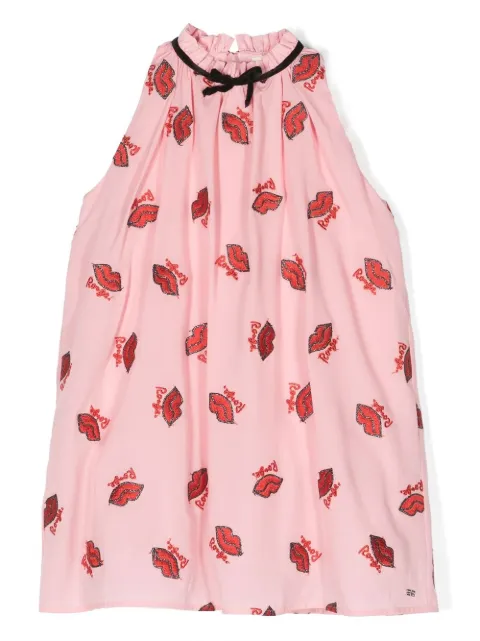SONIA RYKIEL ENFANT lips motif print sleeveless dress