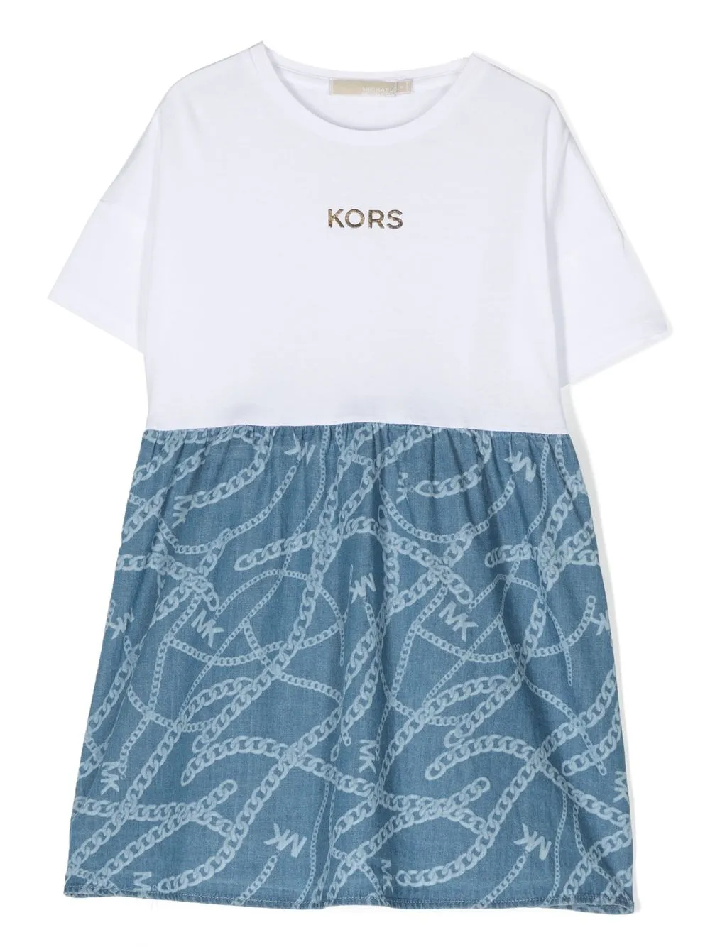 

Michael Kors Kids chain-link print short-sleeve dress - Blue