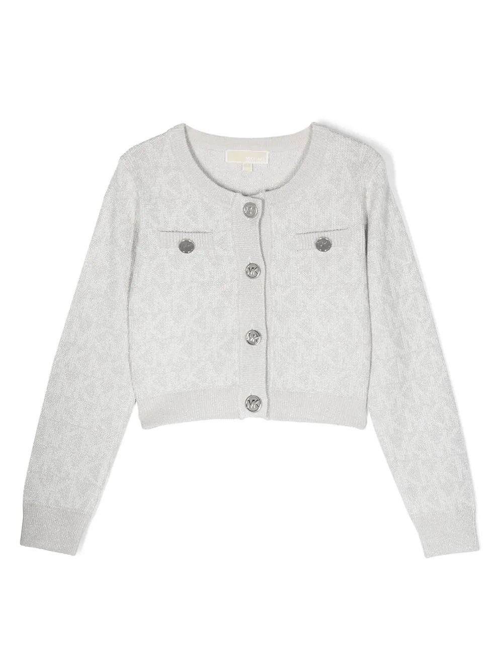 

Michael Kors Kids metallic-threaded knitted cardigan - Grey