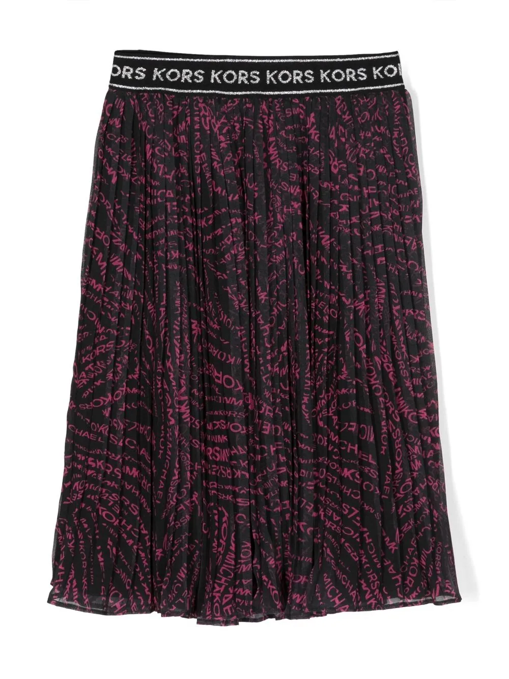 Michael Kors Logo-print Pleated Skirt In Black