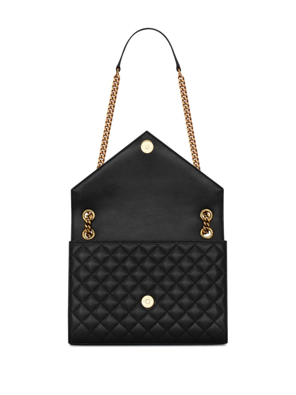 Shop Saint Laurent Medium Envelope Matelassé Shoulder Bag In Black