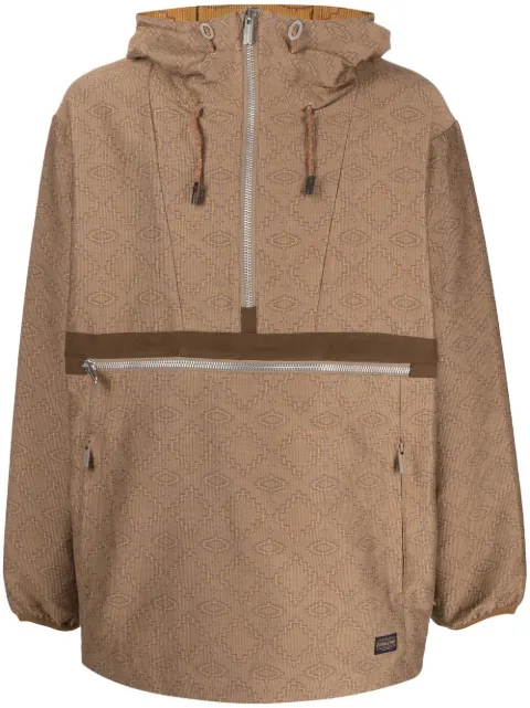 White Mountaineering geometric pattern half-zipped jacket