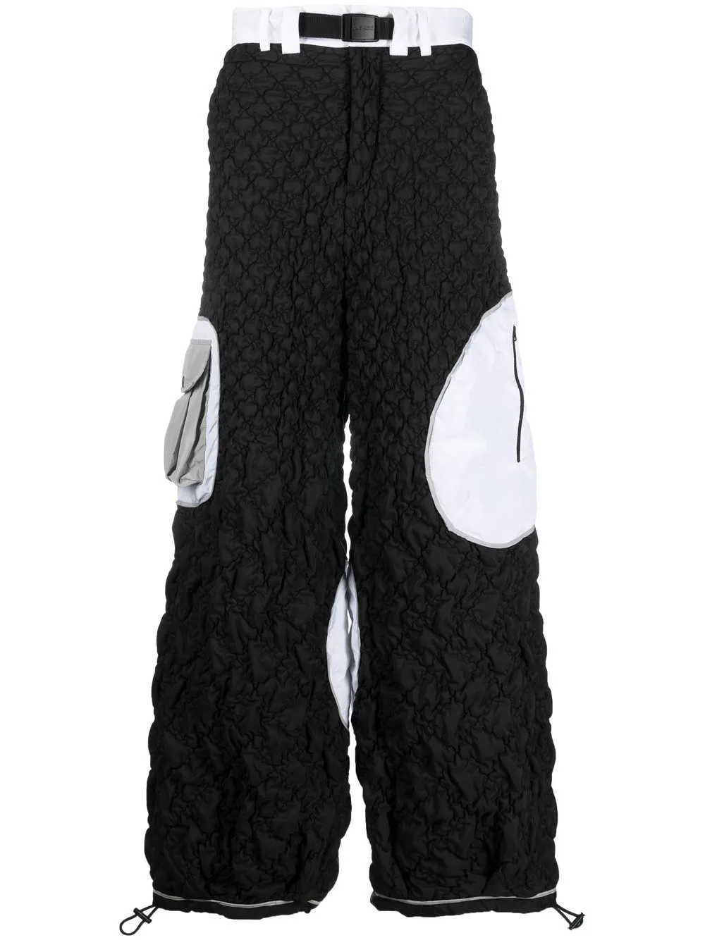 

KUSIKOHC two-tone crinkled cargo pants - Black