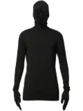 KUSIKOHC cut-out mask gloved sweatshirt - Black
