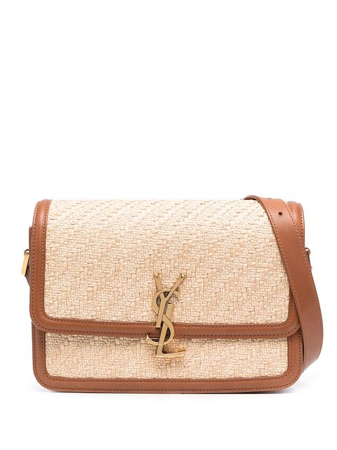 Saint Laurent Bolsa tiracolo Solferino de ráfia