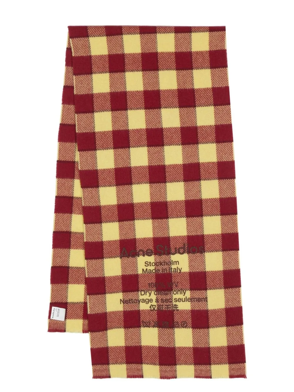 

Acne Studios check logo-print scarf - Neutrals