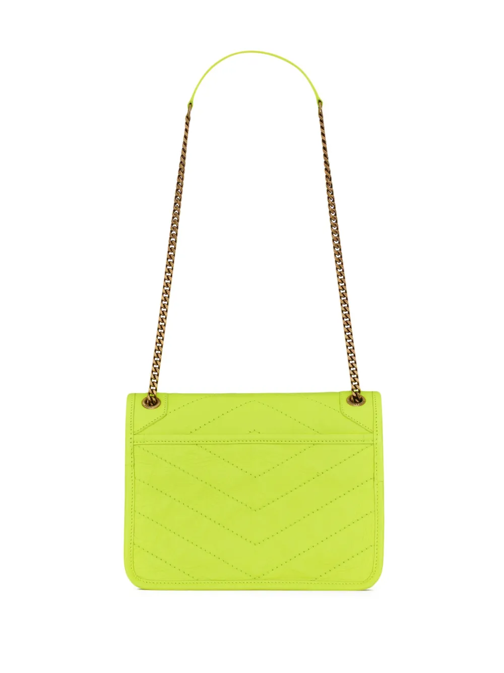 Saint Laurent Niki crinkled shoulder bag - Geel