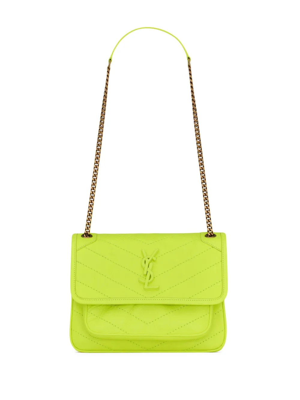 Saint Laurent Medium Niki Matelassé Leather Shoulder Bag Yellow