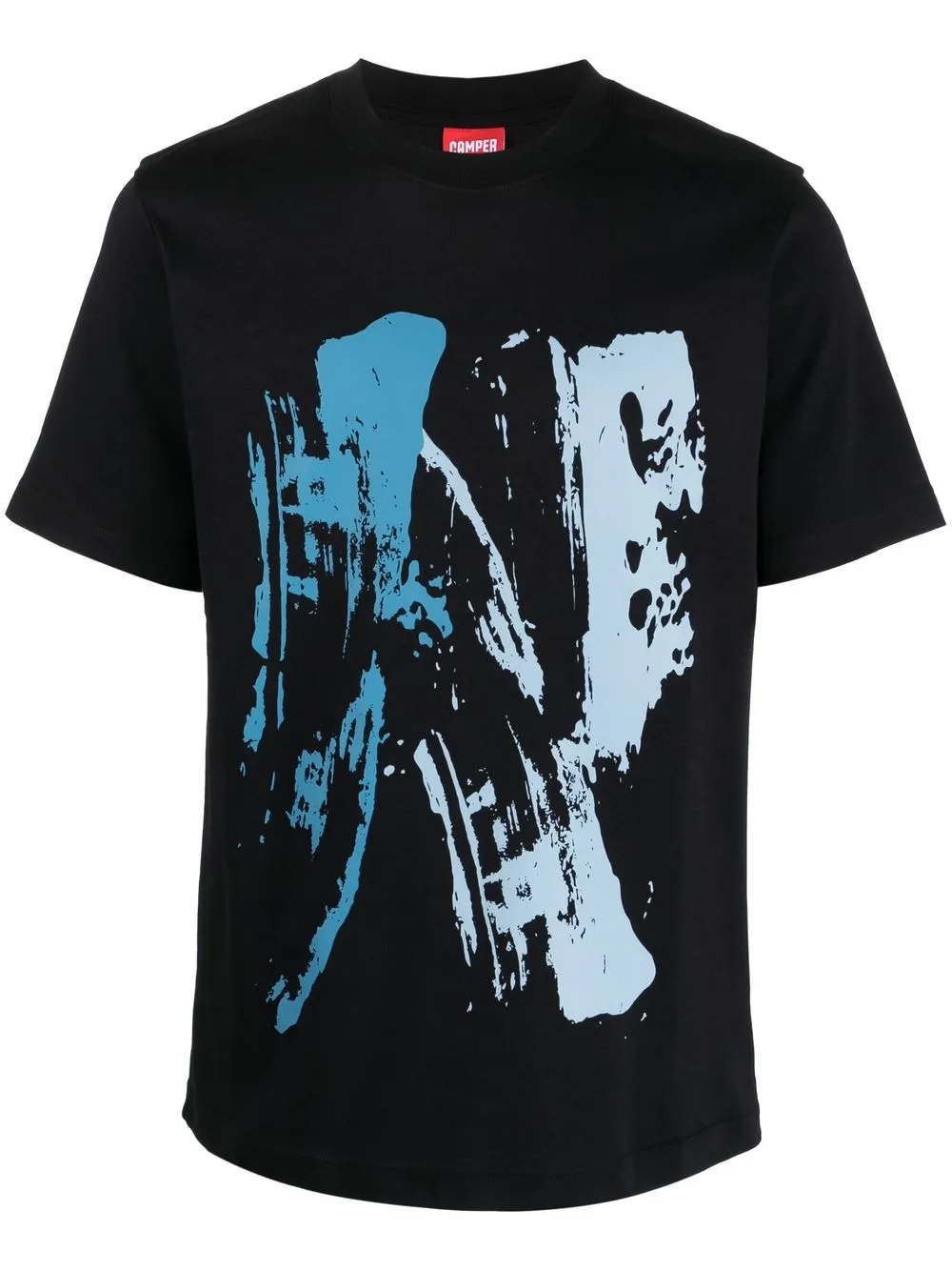 Camper paint-print short-sleeve T-shirt | Black | Image 1