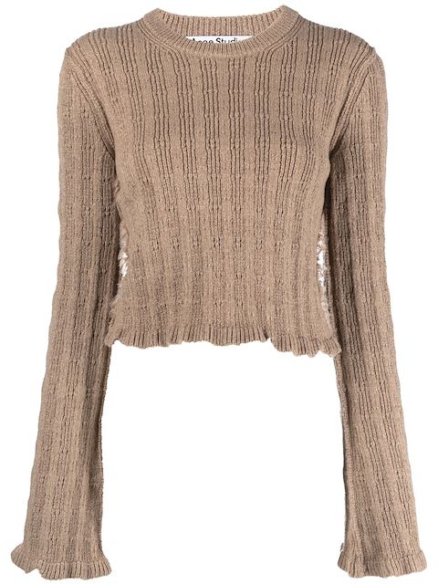 Acne Studios ribbed-knit cropped jumper