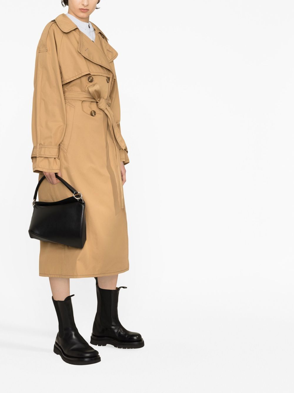 Acne Studios Double-breasted Trench Coat In Khaki Beige | ModeSens