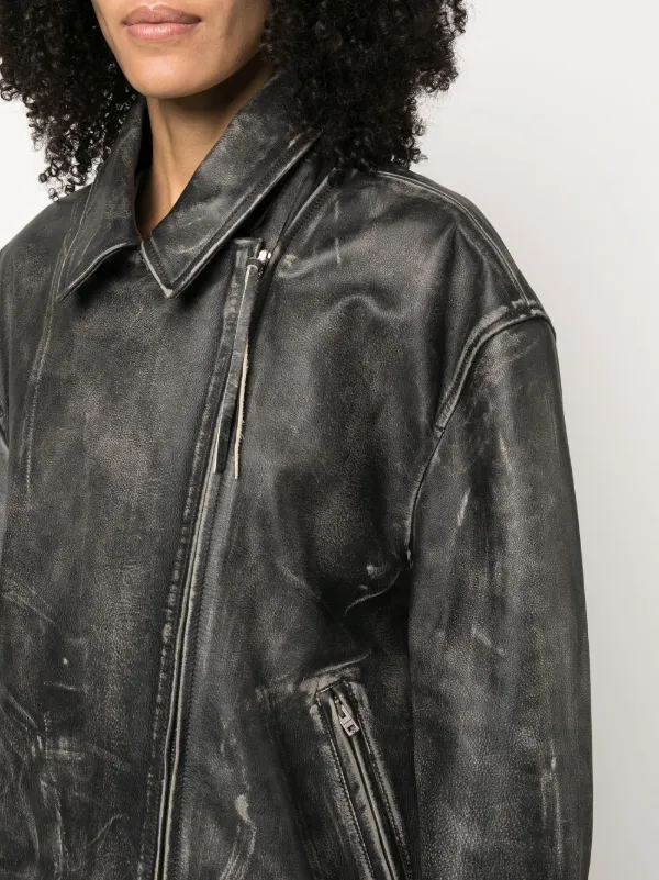 Acne Studios faded-effect Leather Jacket - Farfetch