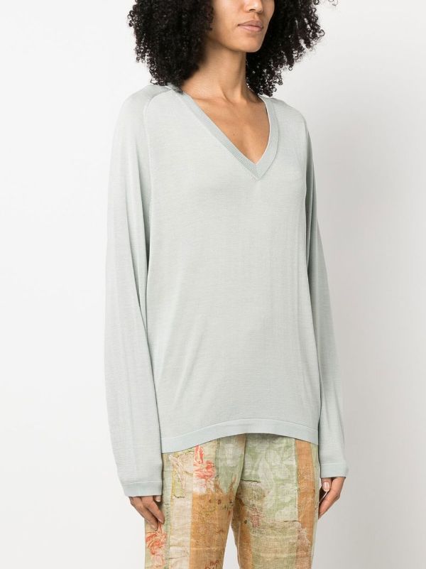 Acne Studios V-neck Silk Jumper - Farfetch