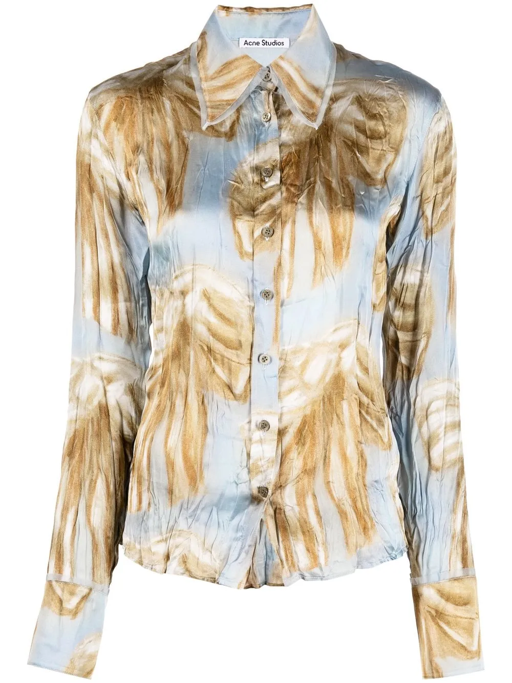 

Acne Studios bow-print long-sleeve blouse - Blue