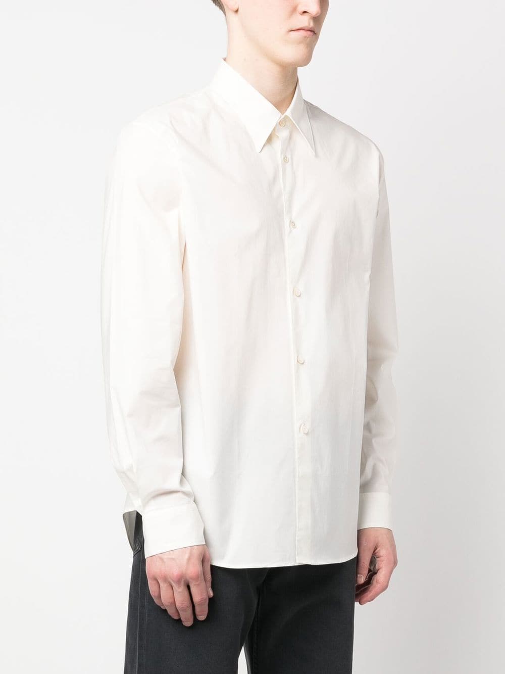 Shop Acne Studios Point-collar Stretch-cotton Shirt In White