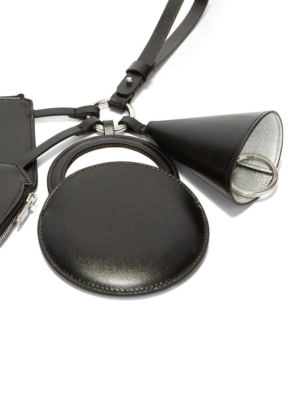 Shop Jil Sander Leather Coin-purse Keyring In Black