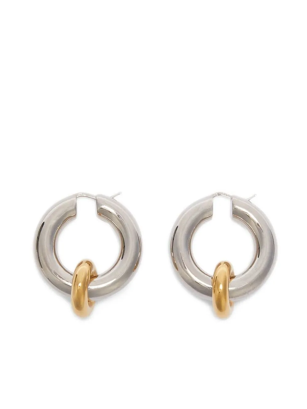 

Jil Sander metallic two-tone hoop earrings - Silver