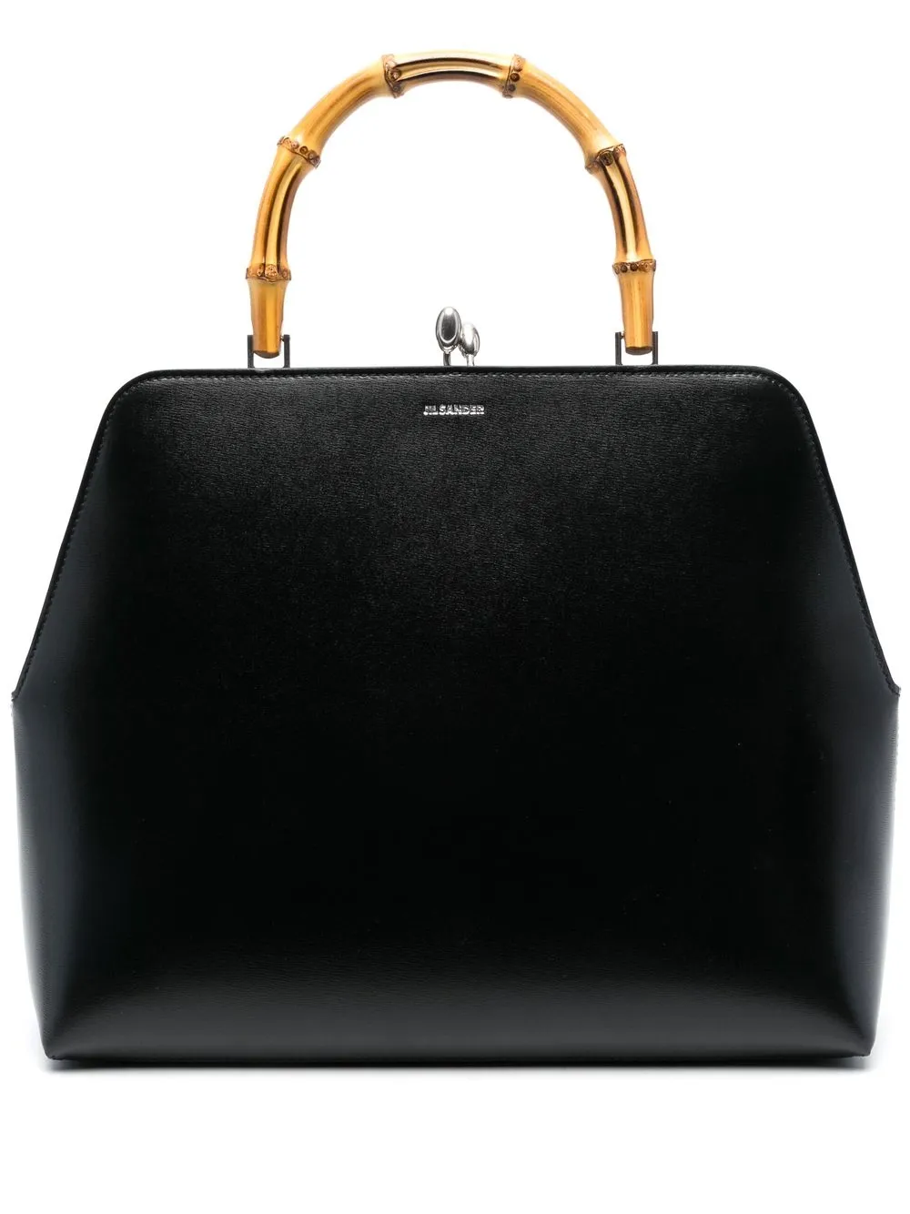 Jil Sander Bamboo-handle Tote Bag In Schwarz