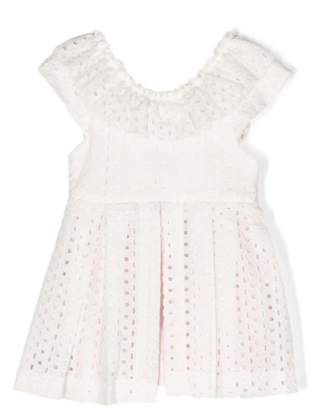 Lapin House Babies' Broderie-anglaise Sleeveless Dress In White