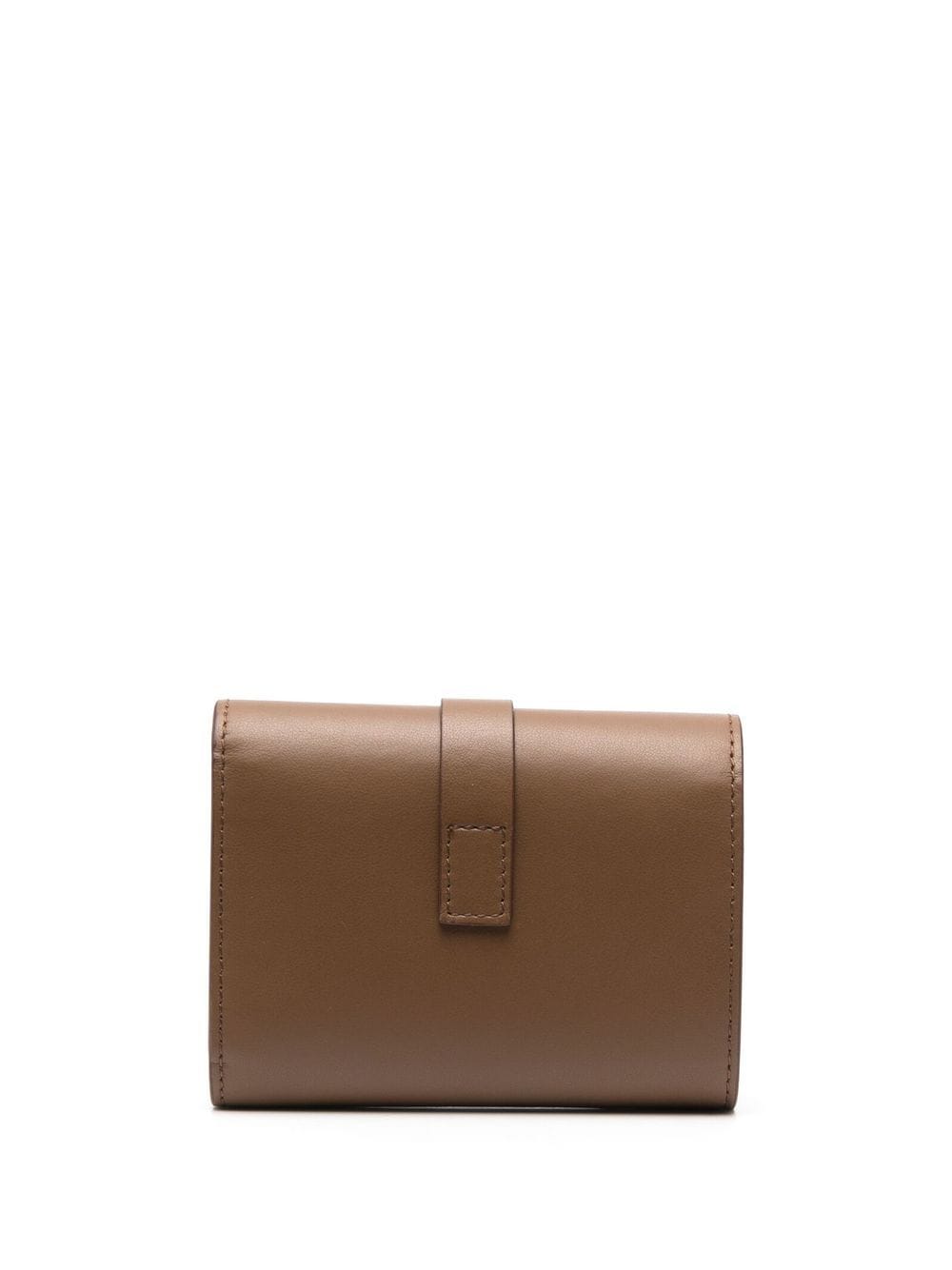 Shop Acne Studios Knot-detail Leather Wallet In Braun