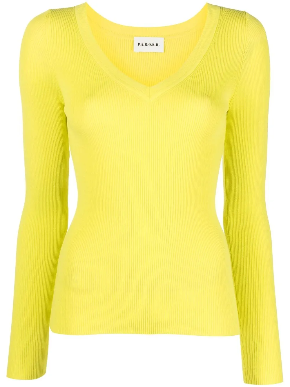 

P.A.R.O.S.H. ribbed knit V-neck jumper - Yellow