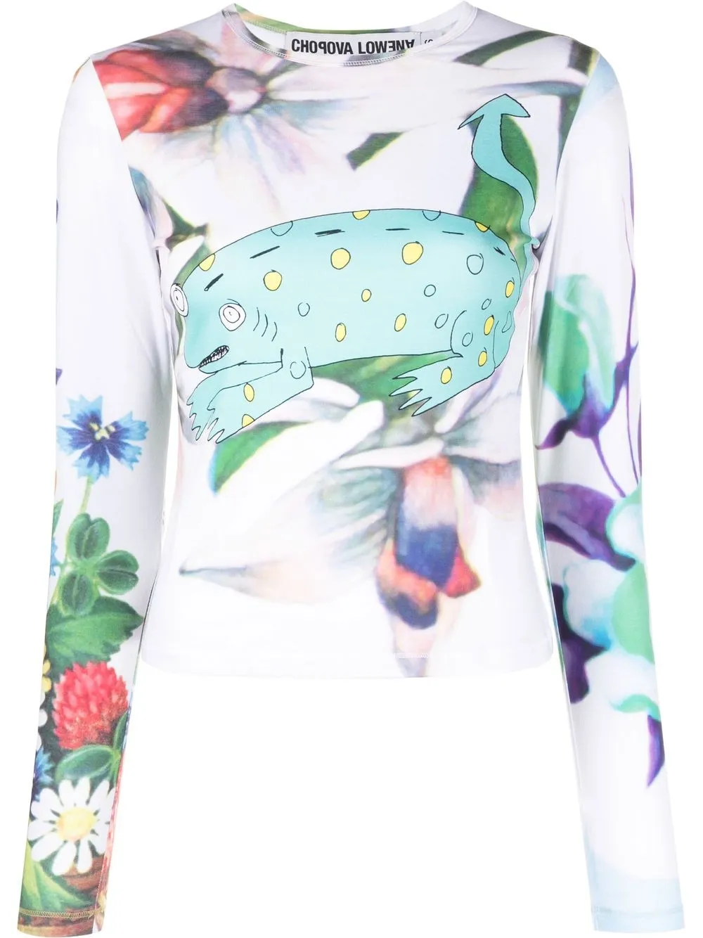 

Chopova Lowena chameleon-print long-sleeve top - White