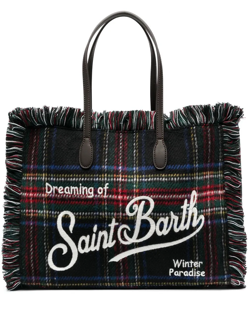 

MC2 Saint Barth Vanity plaid-print tote bag - Green